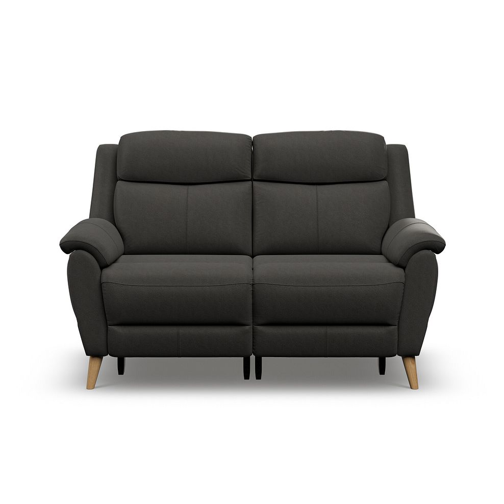 Brunel 2 Seater Recliner Sofa with Speakers in Storm Leather 4