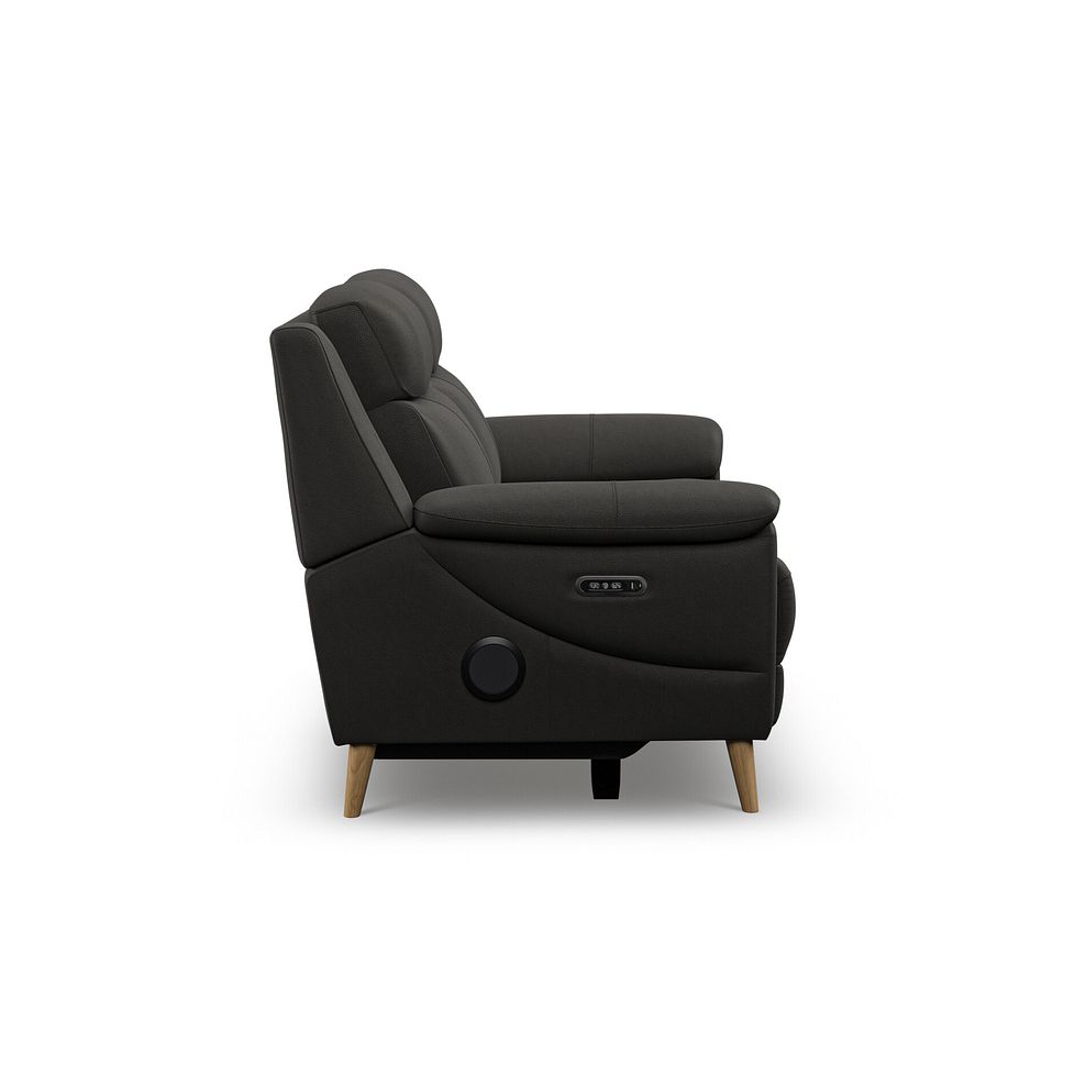 Brunel 2 Seater Recliner Sofa with Speakers in Storm Leather 6
