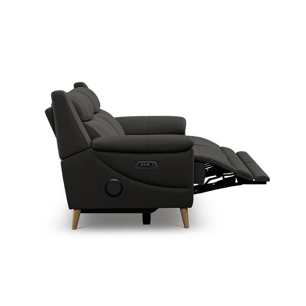 Brunel 2 Seater Recliner Sofa with Speakers in Storm Leather 7