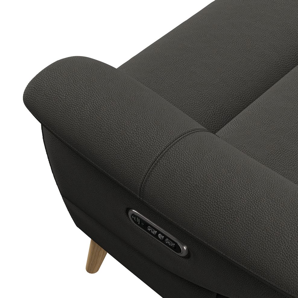 Brunel 2 Seater Recliner Sofa with Speakers in Storm Leather 8