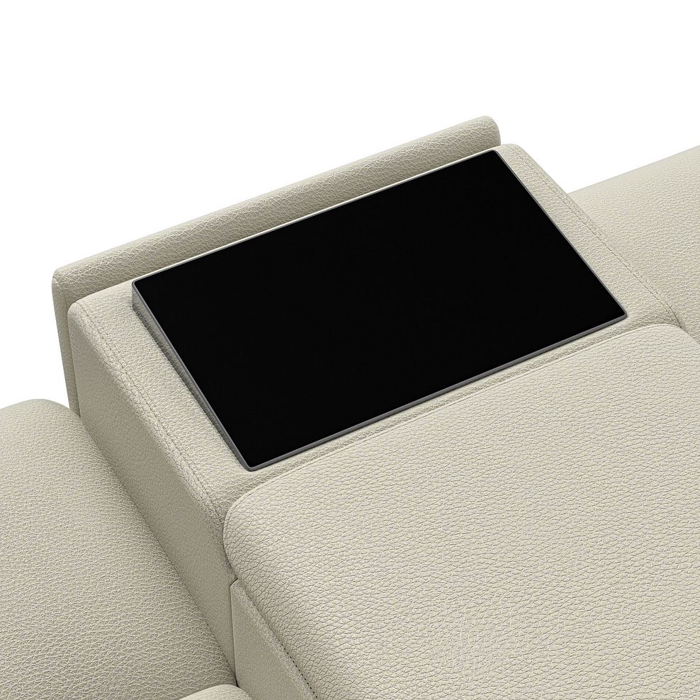 Brunel 2 Seater Recliner Sofa, Smart Screen & Speakers in Bone China Leather 16