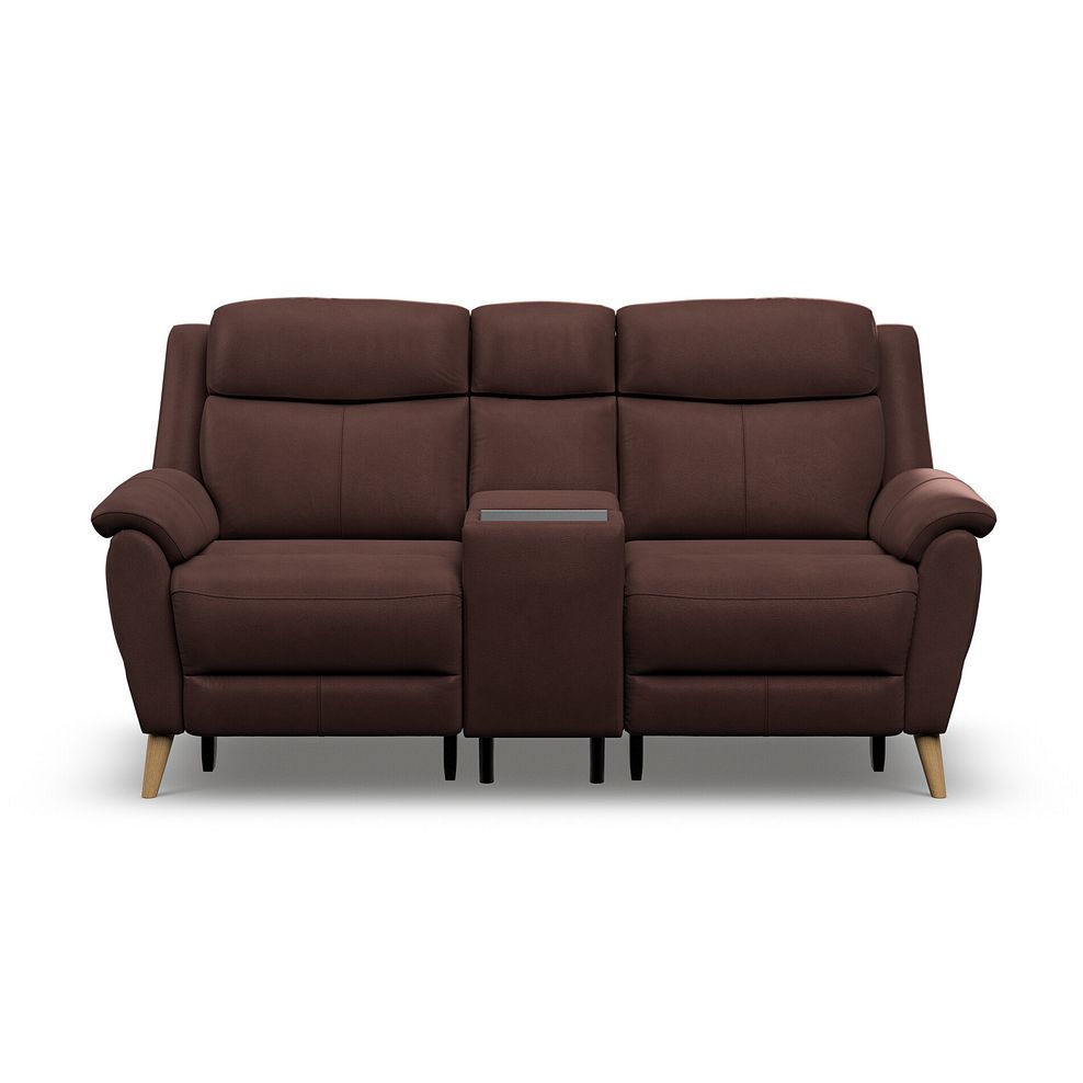 Brunel 2 Seater Recliner Sofa, Smart Screen & Speakers in Chestnut Leather 6