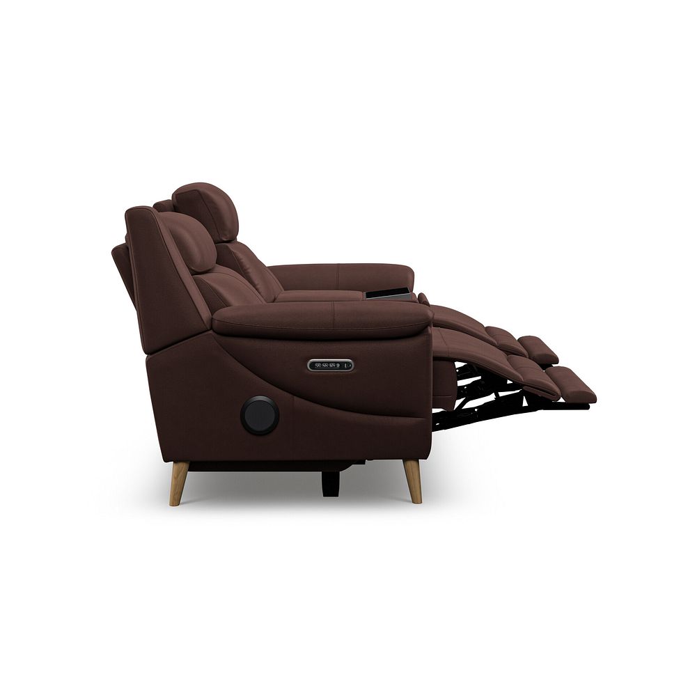 Brunel 2 Seater Recliner Sofa, Smart Screen & Speakers in Chestnut Leather 9