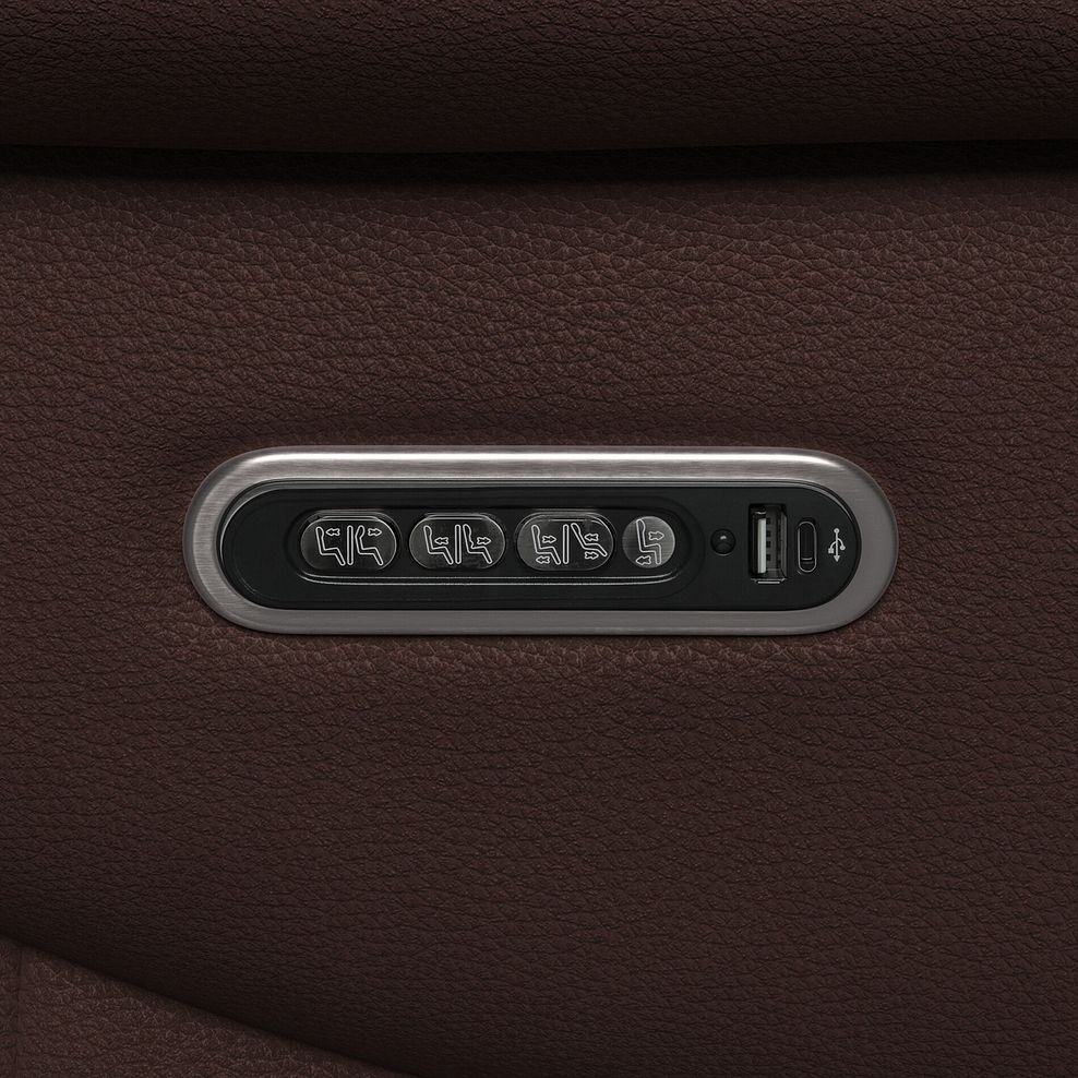 Brunel 2 Seater Recliner Sofa, Smart Screen & Speakers in Chestnut Leather 14