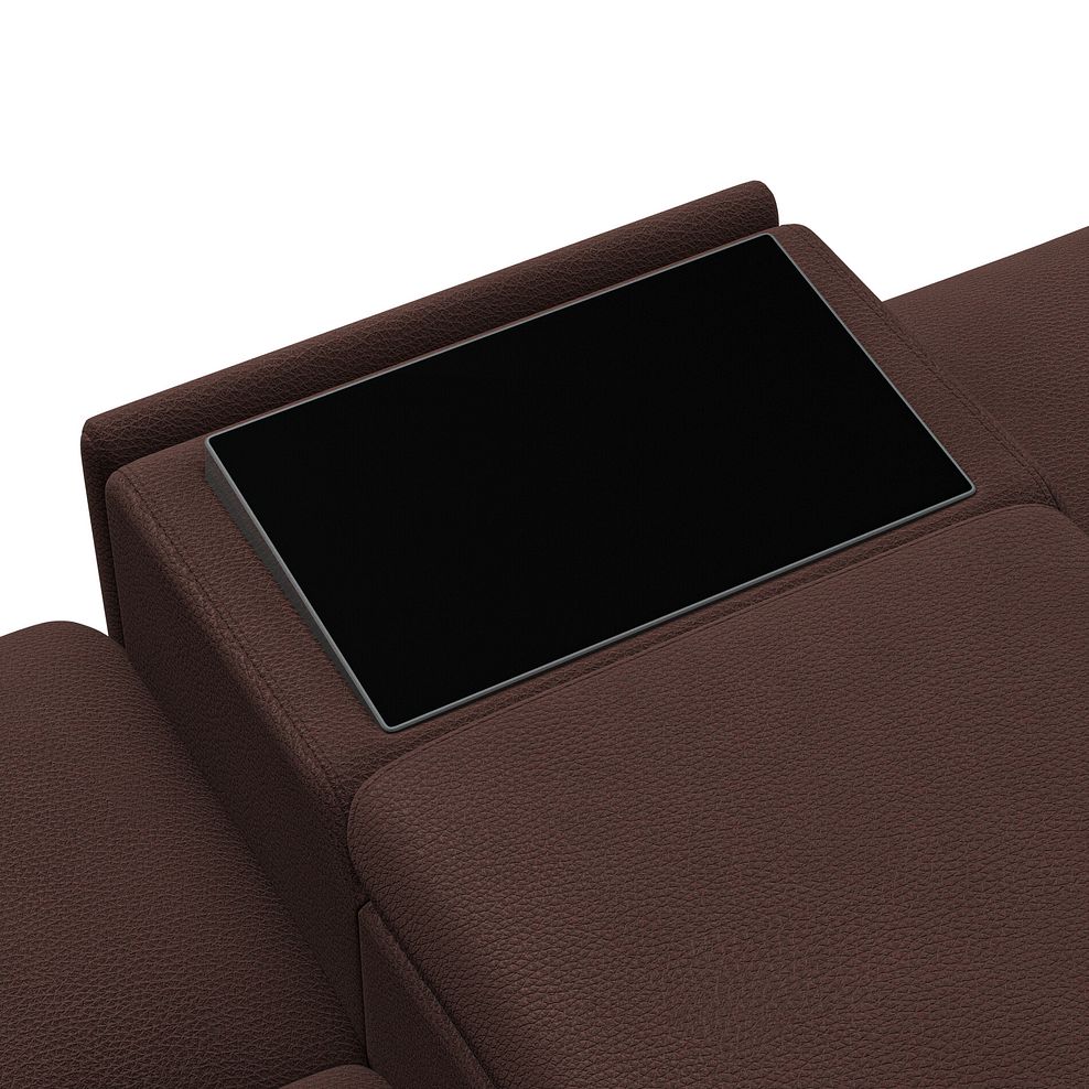 Brunel 2 Seater Recliner Sofa, Smart Screen & Speakers in Chestnut Leather 16