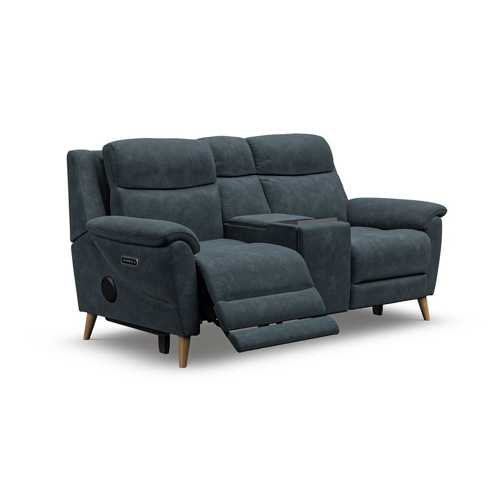 Brunel 2 Seater Recliner Sofa, Smart Screen & Speakers in Dexter Shadow Fabric 3