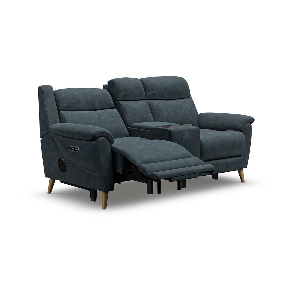 Brunel 2 Seater Recliner Sofa, Smart Screen & Speakers in Dexter Shadow Fabric 4