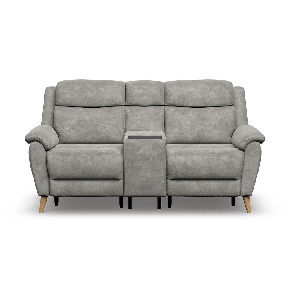 Brunel 2 Seater Recliner Sofa, Smart Screen & Speakers in Dexter Stone Fabric 6