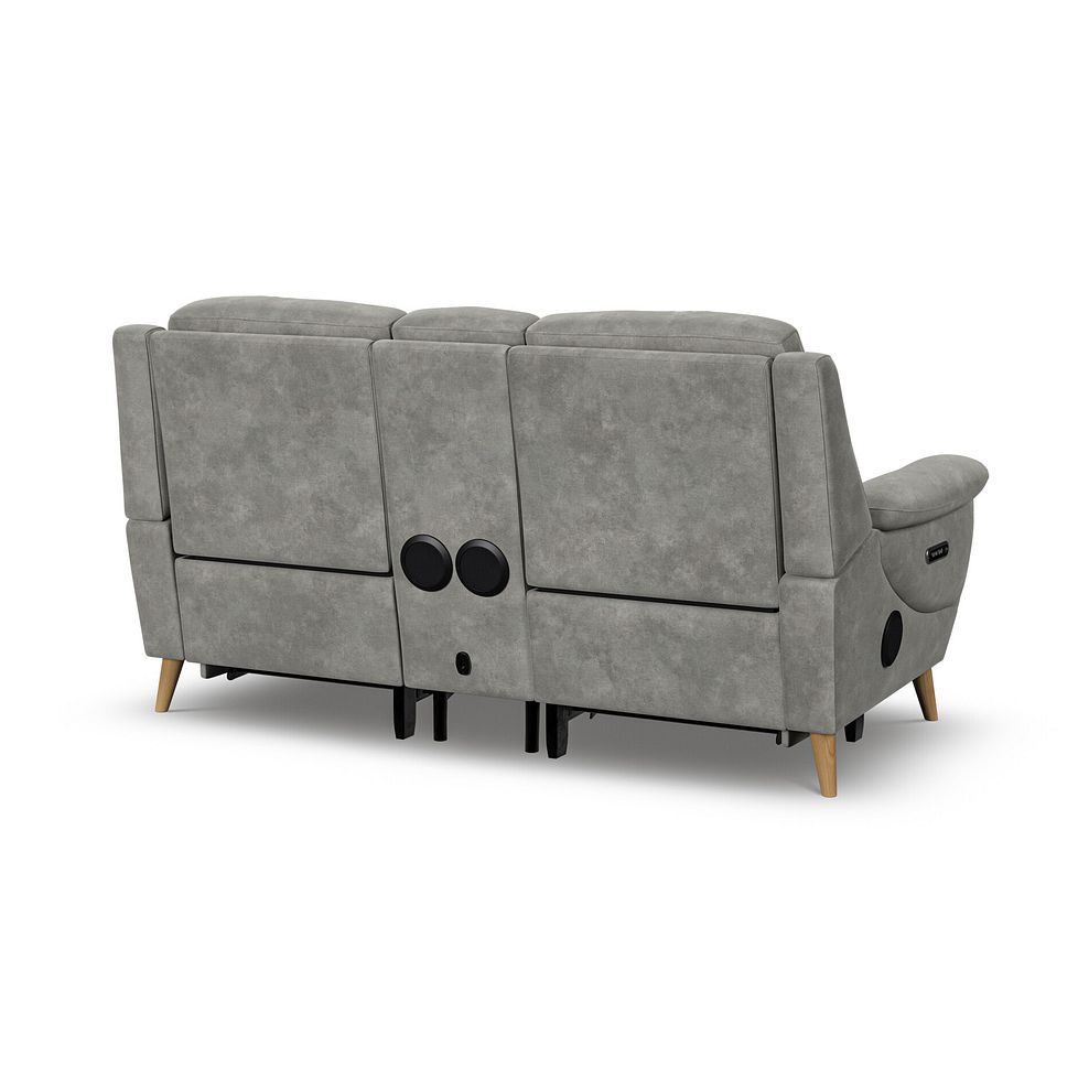 Brunel 2 Seater Recliner Sofa, Smart Screen & Speakers in Dexter Stone Fabric 7