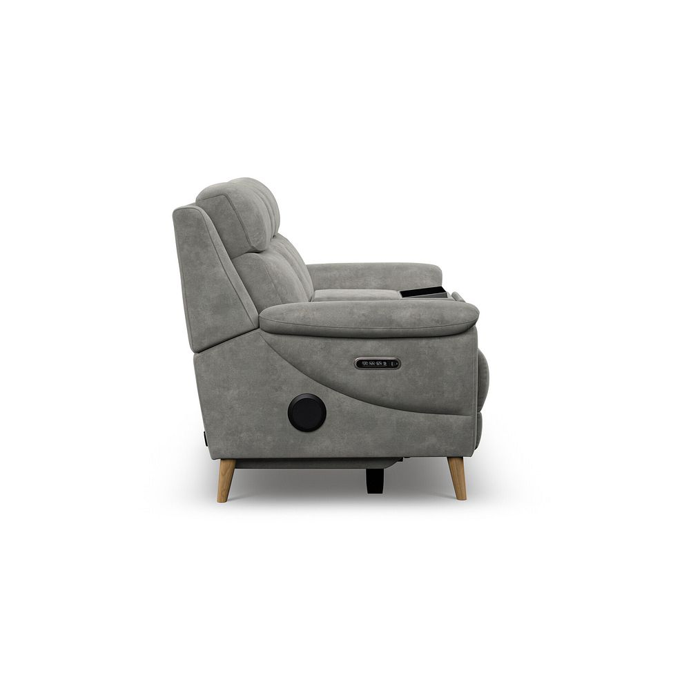 Brunel 2 Seater Recliner Sofa, Smart Screen & Speakers in Dexter Stone Fabric 8