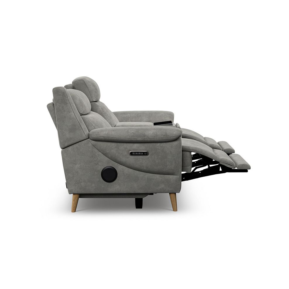 Brunel 2 Seater Recliner Sofa, Smart Screen & Speakers in Dexter Stone Fabric 9