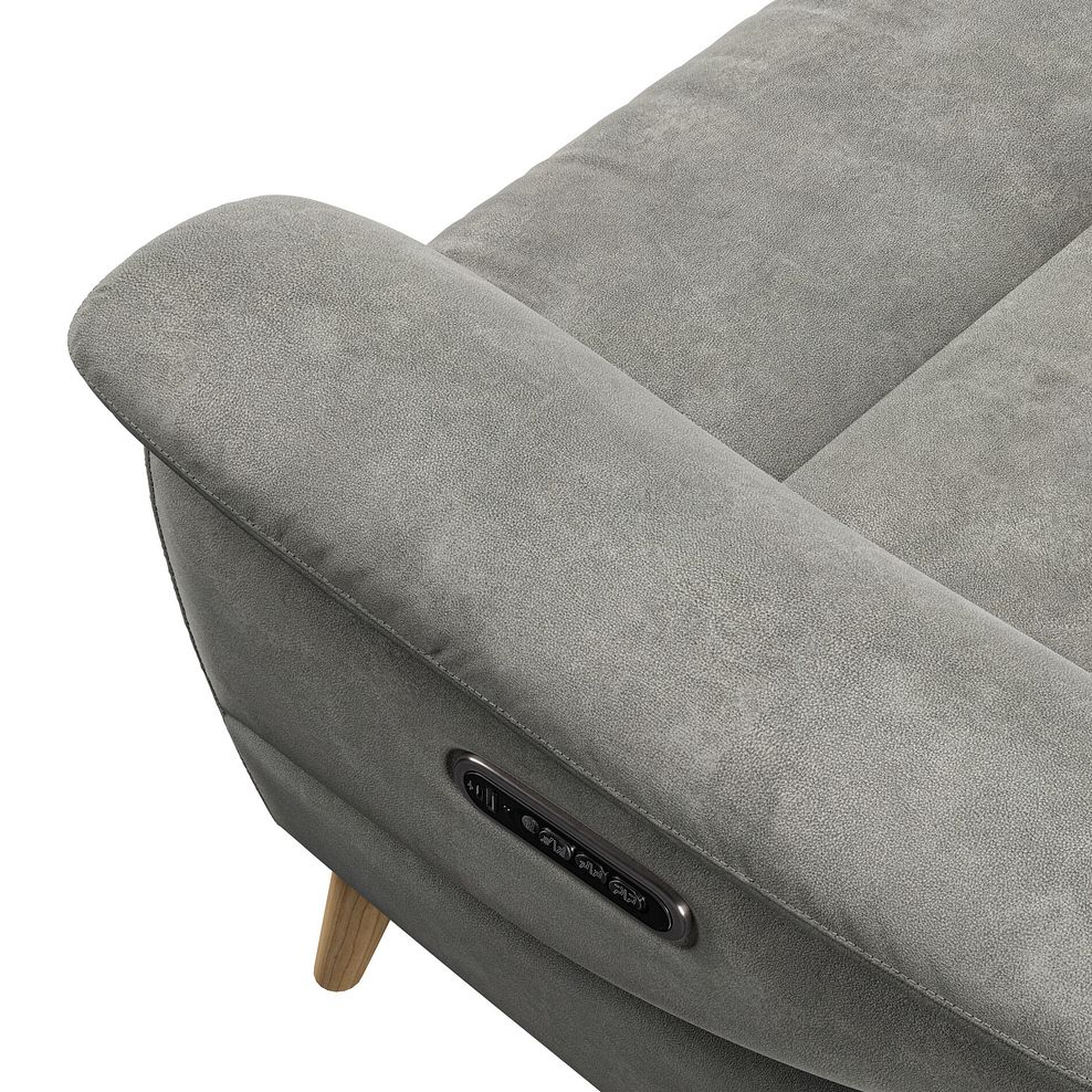 Brunel 2 Seater Recliner Sofa, Smart Screen & Speakers in Dexter Stone Fabric 10