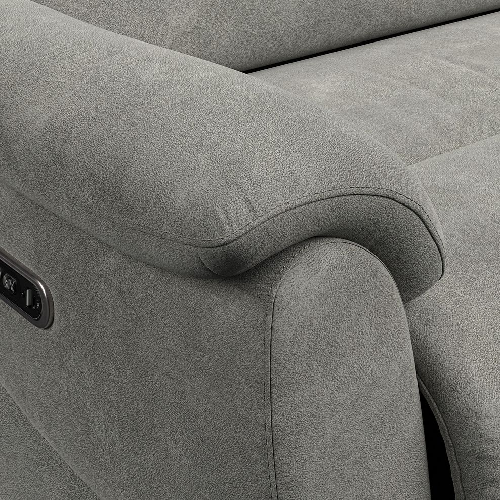Brunel 2 Seater Recliner Sofa, Smart Screen & Speakers in Dexter Stone Fabric 12