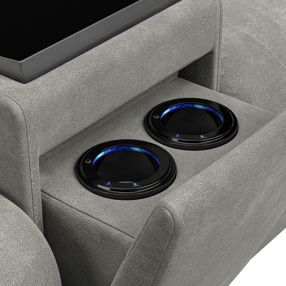 Brunel 2 Seater Recliner Sofa, Smart Screen & Speakers in Dexter Stone Fabric 15