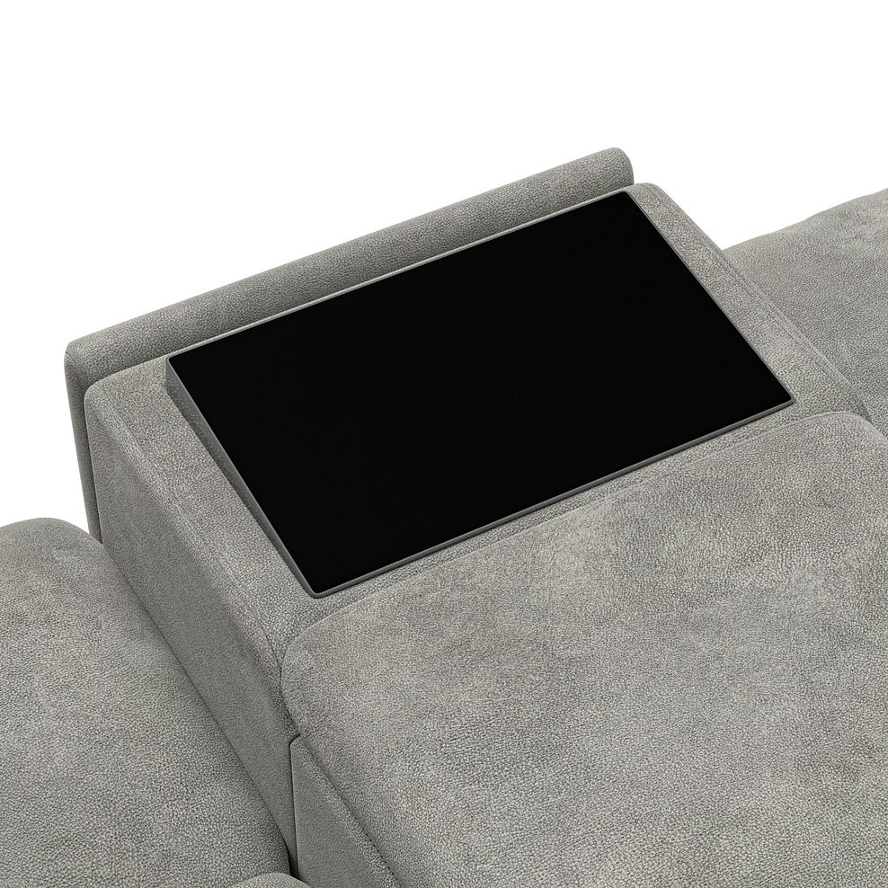 Brunel 2 Seater Recliner Sofa, Smart Screen & Speakers in Dexter Stone Fabric 16