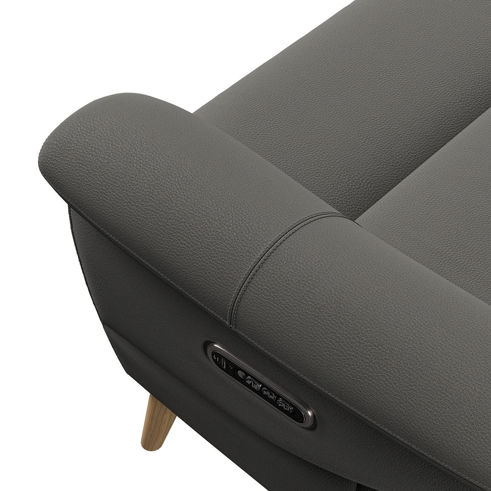 Brunel 2 Seater Recliner Sofa, Smart Screen & Speakers in Elephant Grey Leather 10