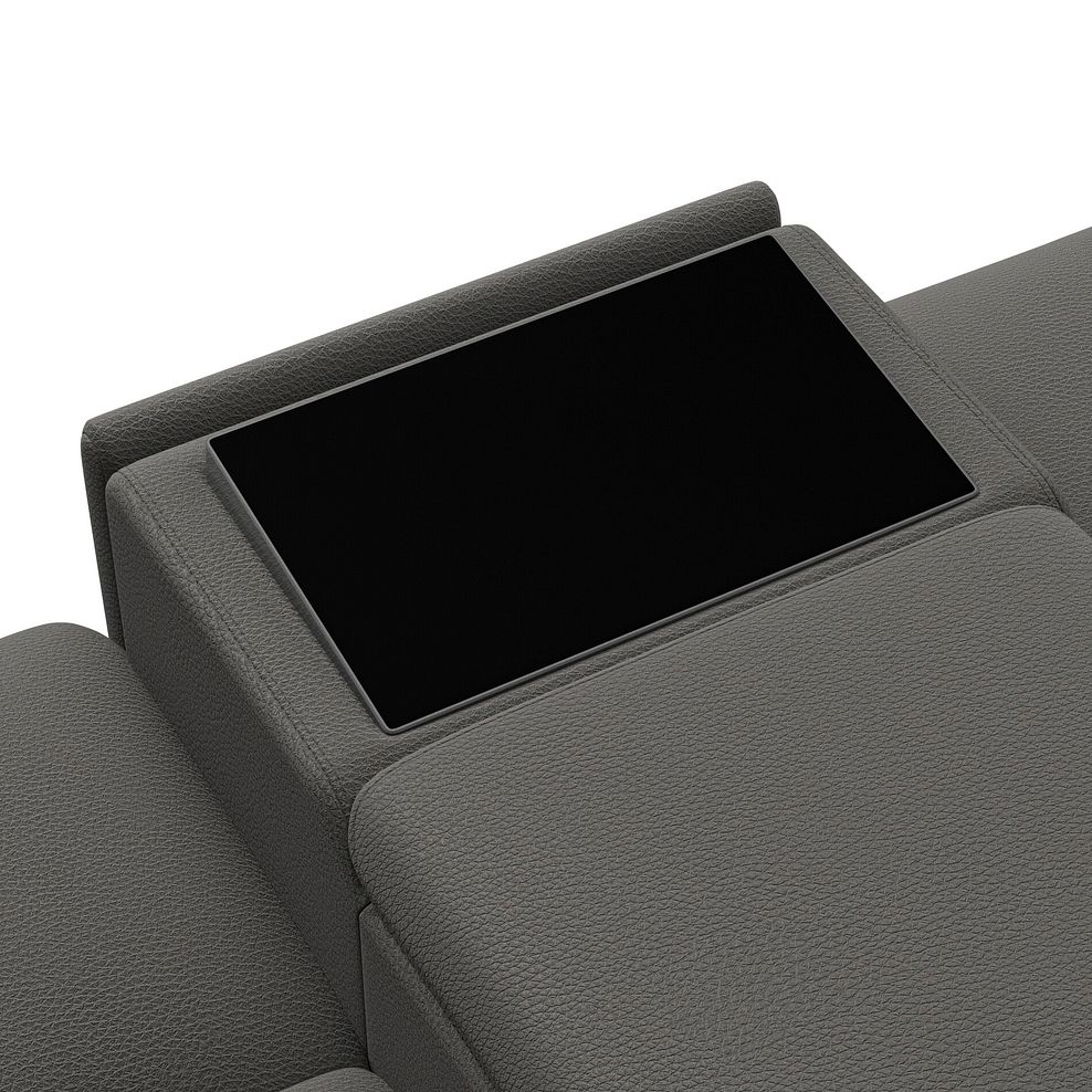 Brunel 2 Seater Recliner Sofa, Smart Screen & Speakers in Elephant Grey Leather 16