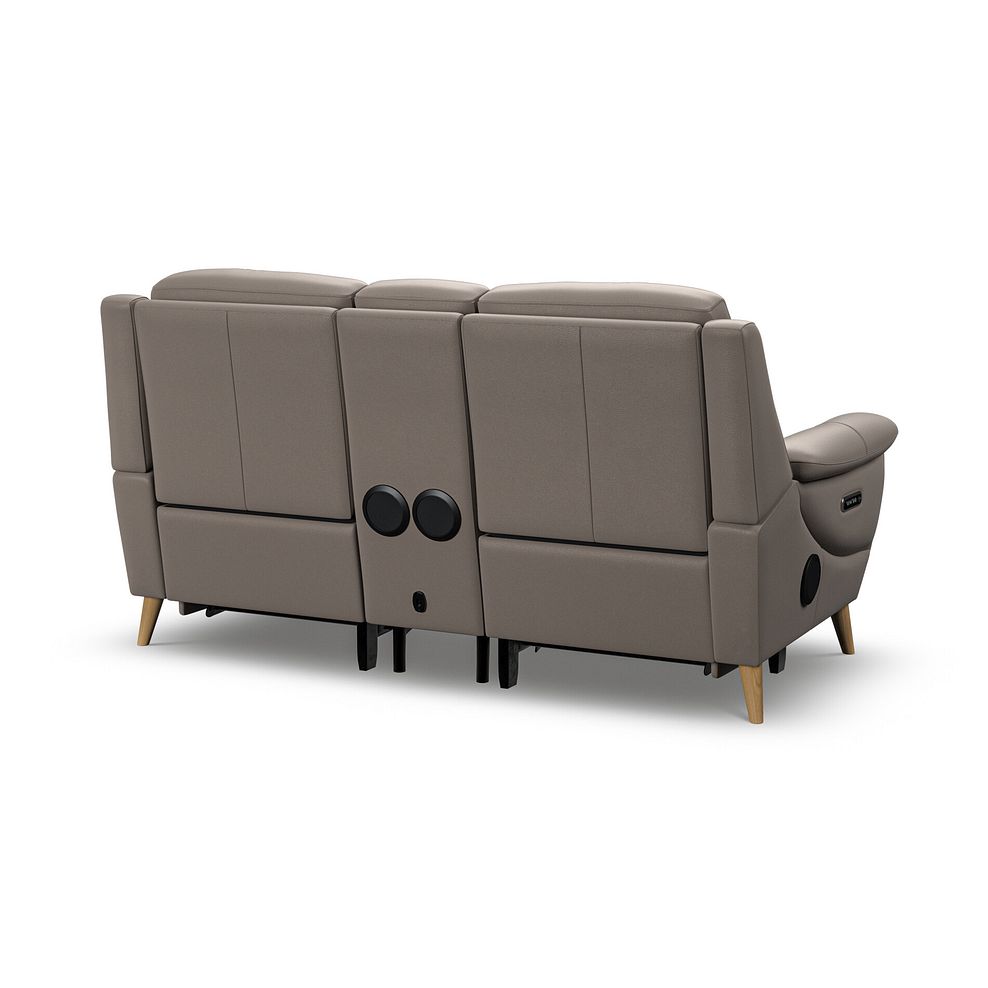 Brunel 2 Seater Recliner Sofa, Smart Screen & Speakers in Oyster Leather 7
