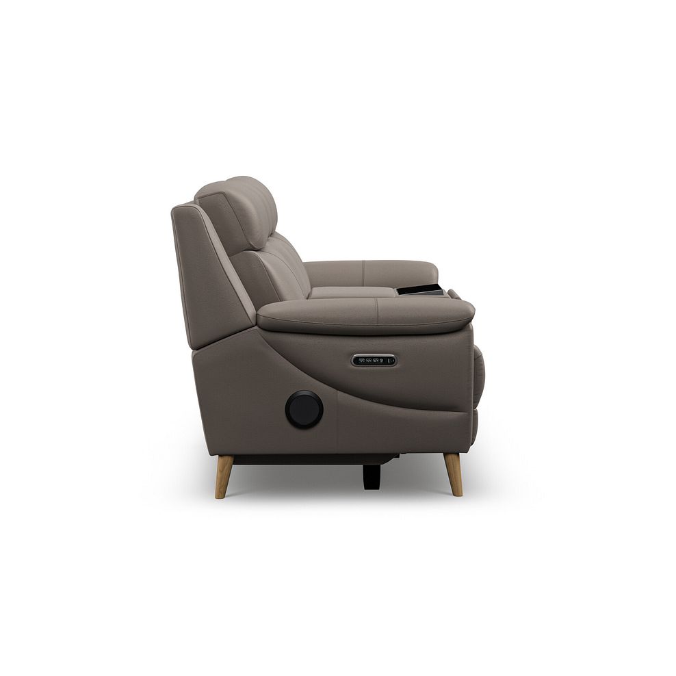 Brunel 2 Seater Recliner Sofa, Smart Screen & Speakers in Oyster Leather 8