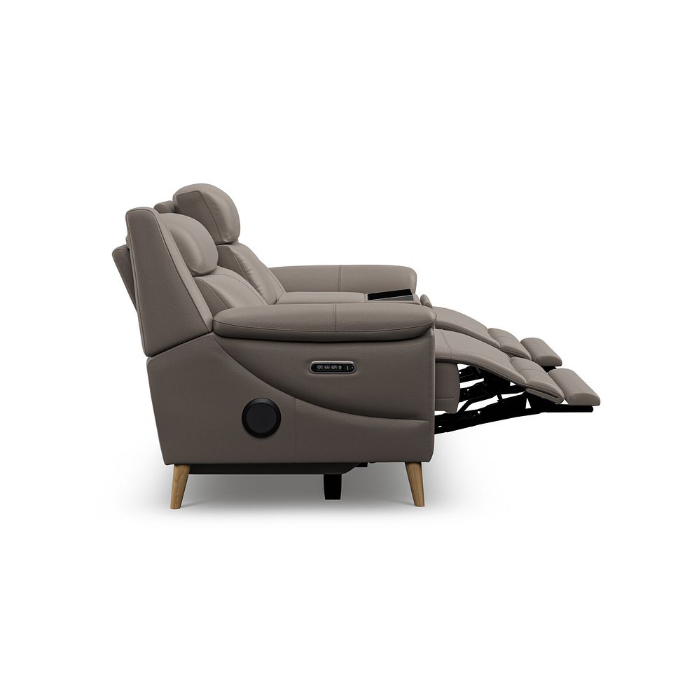 Brunel 2 Seater Recliner Sofa, Smart Screen & Speakers in Oyster Leather 9