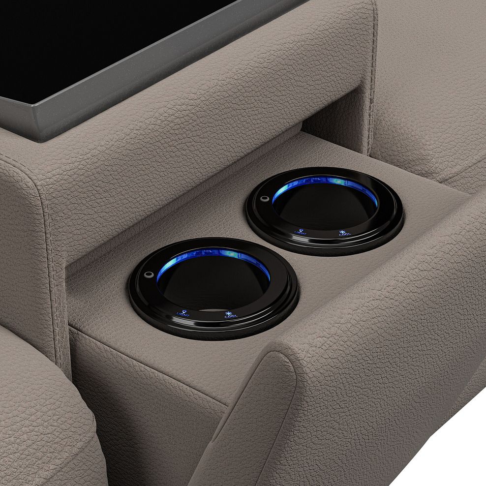 Brunel 2 Seater Recliner Sofa, Smart Screen & Speakers in Oyster Leather 15