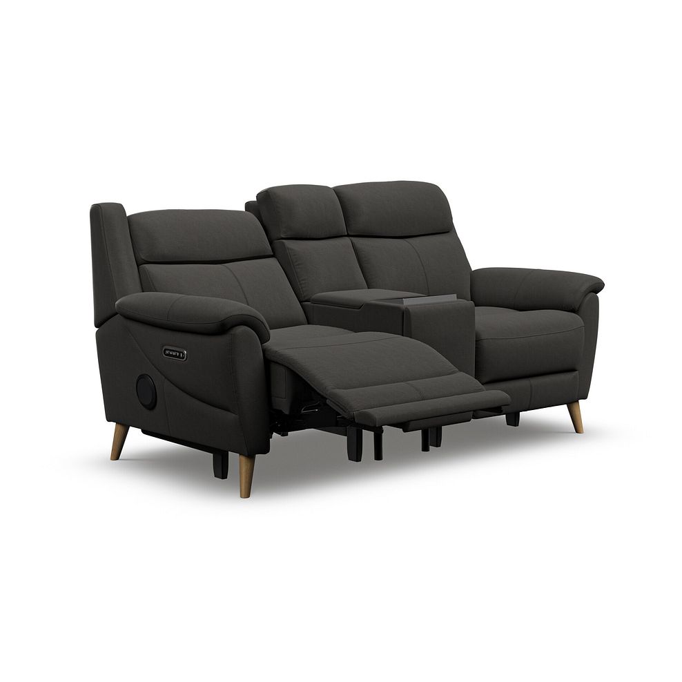 Brunel 2 Seater Recliner Sofa, Smart Screen & Speakers in Storm Leather 4