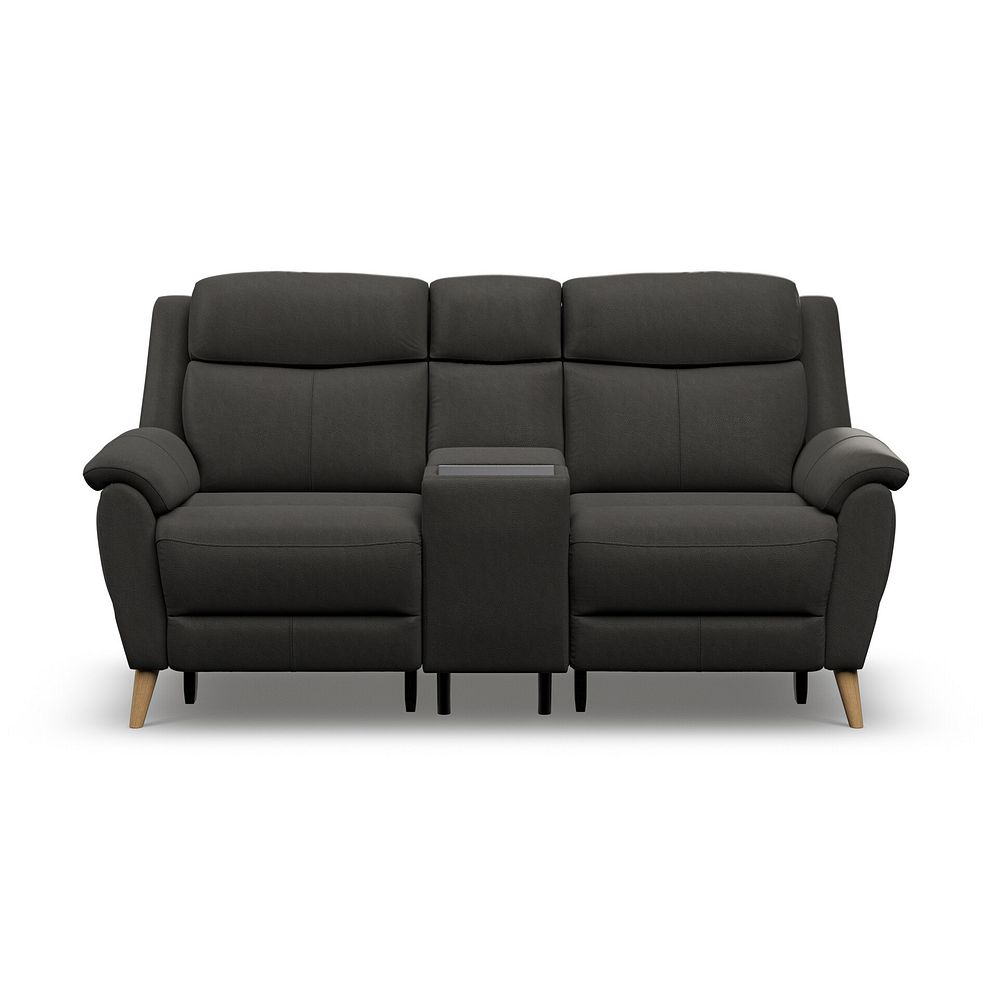 Brunel 2 Seater Recliner Sofa, Smart Screen & Speakers in Storm Leather 6