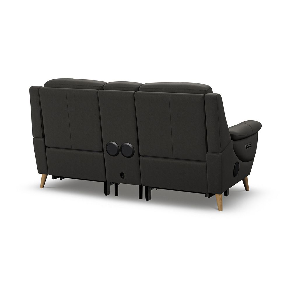 Brunel 2 Seater Recliner Sofa, Smart Screen & Speakers in Storm Leather 7