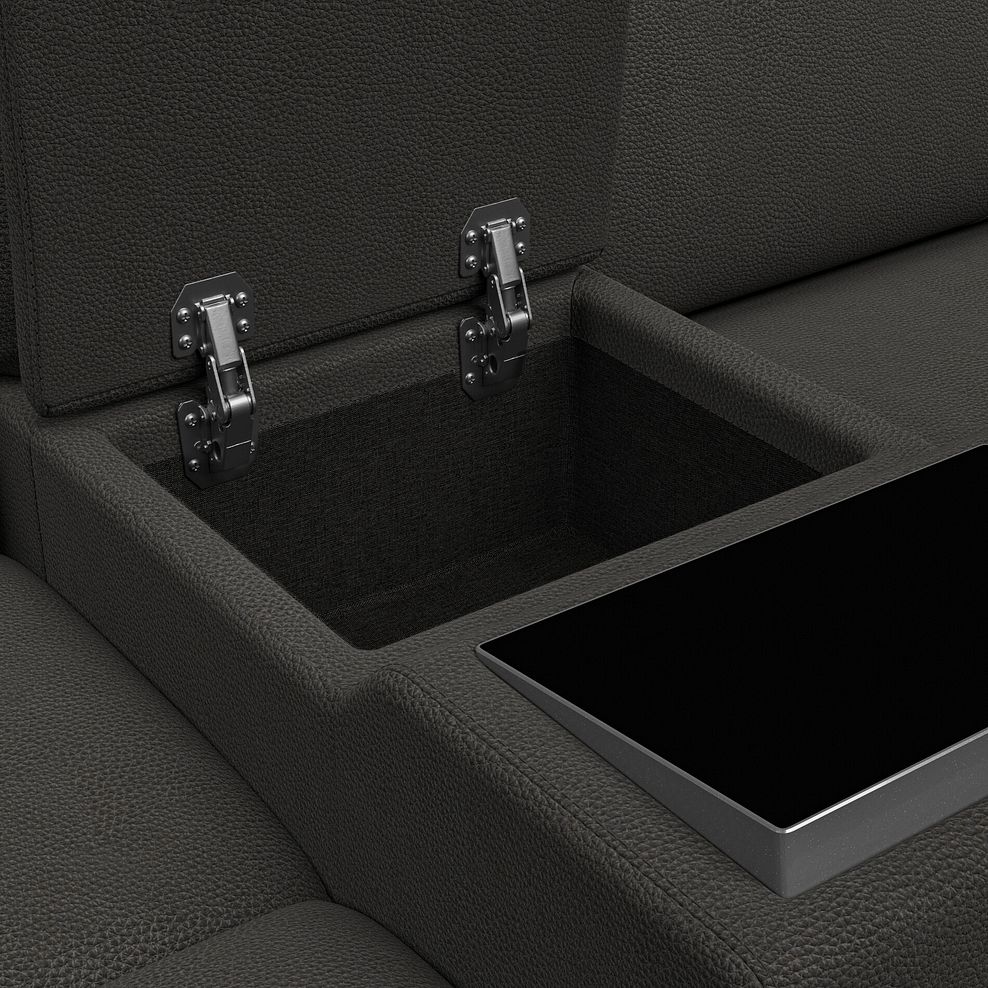 Brunel 2 Seater Recliner Sofa, Smart Screen & Speakers in Storm Leather 18