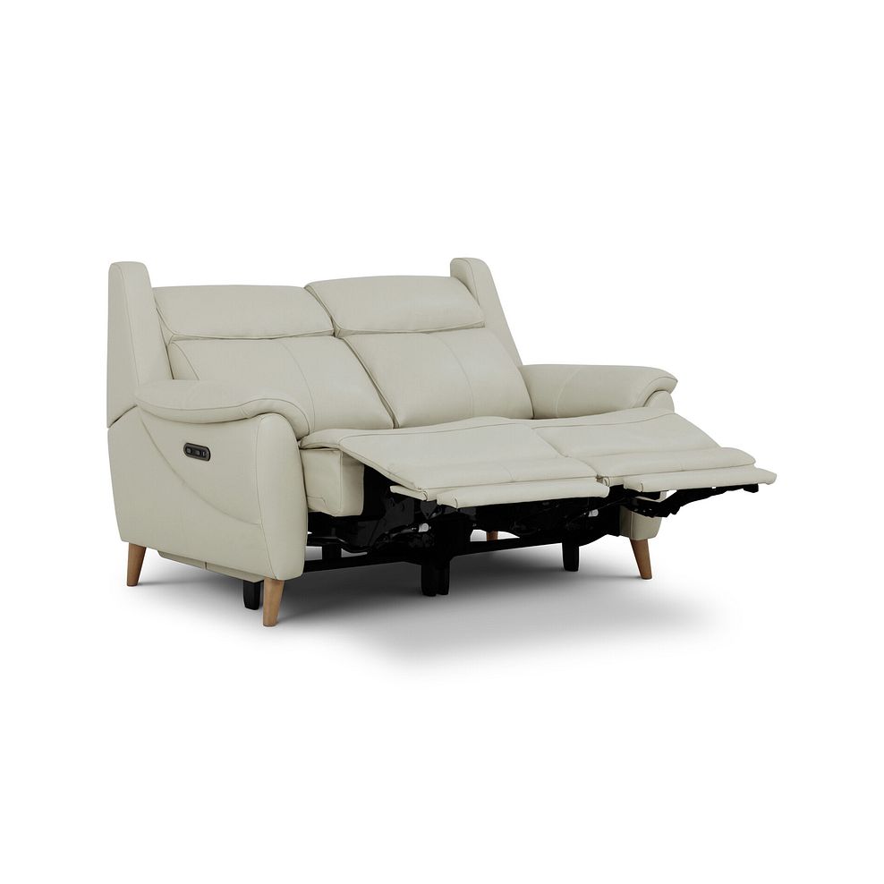 Brunel 2 Seater Electric Recliner Sofa in Bone China Leather 4