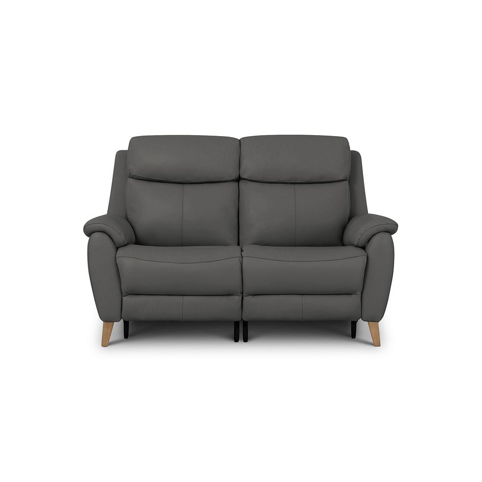 Brunel 2 Seater Electric Recliner Sofa in Elephant Grey Leather 6