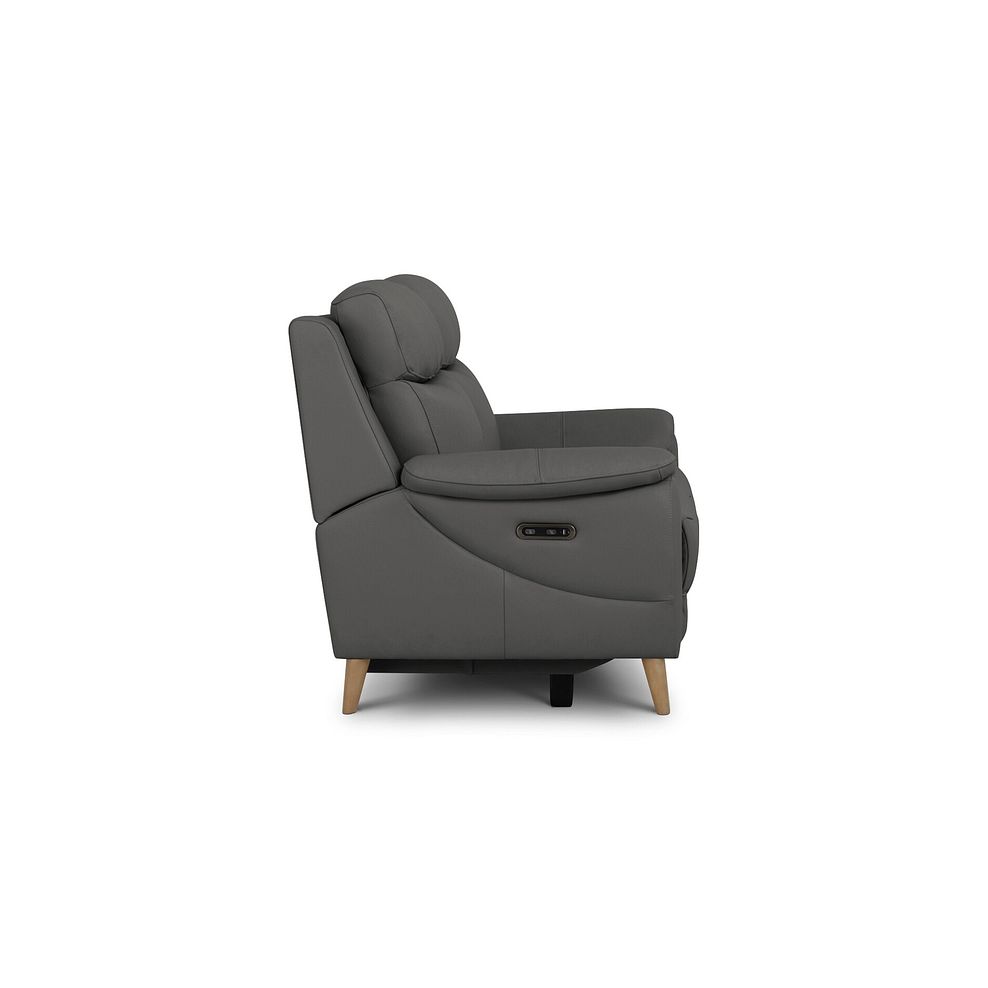 Brunel 2 Seater Electric Recliner Sofa in Elephant Grey Leather 7