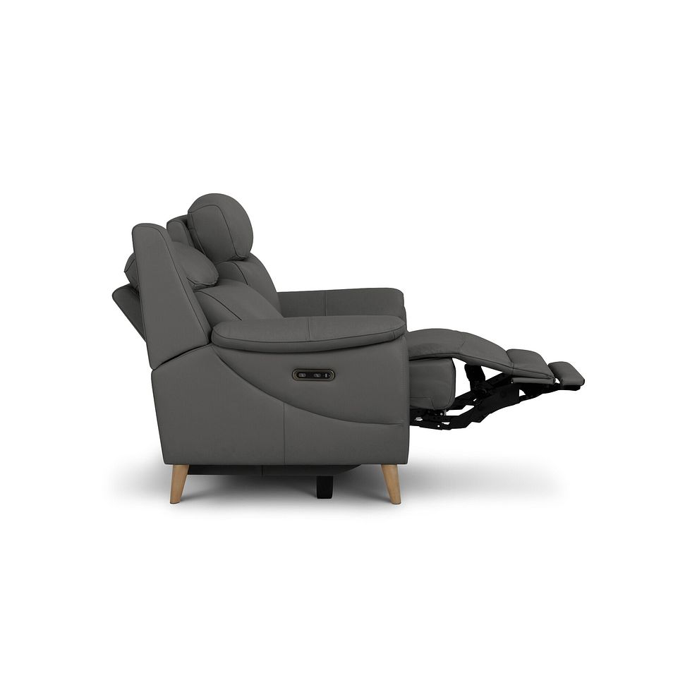 Brunel 2 Seater Electric Recliner Sofa in Elephant Grey Leather 8