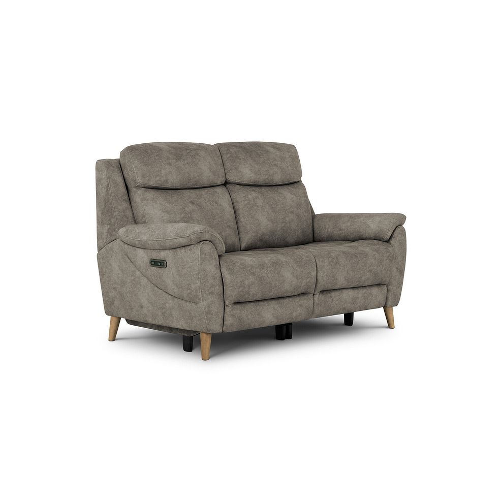 Brunel 2 Seater Electric Recliner Sofa in Marble Charcoal Fabric 1