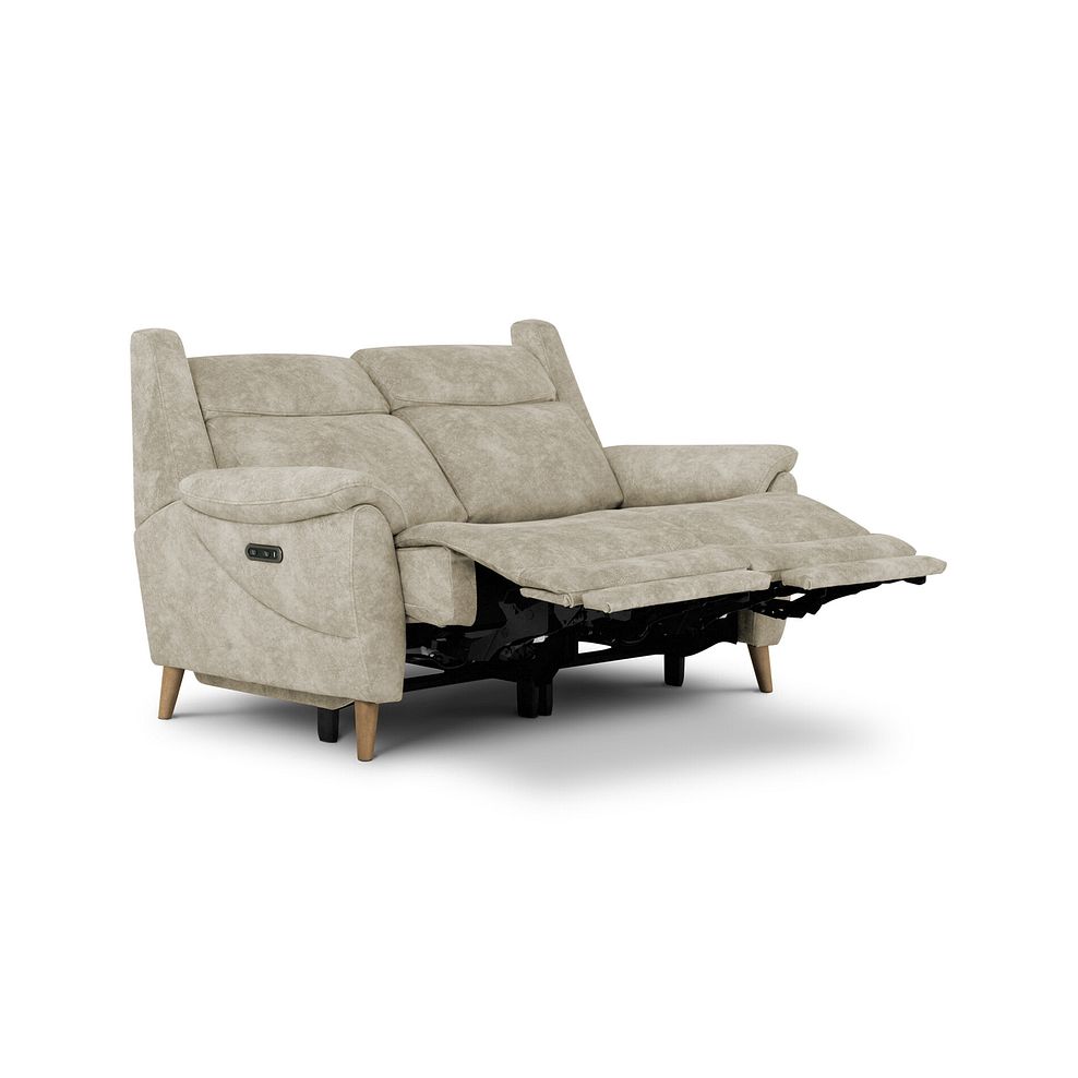 Brunel 2 Seater Electric Recliner Sofa in Marble Cream Fabric 4