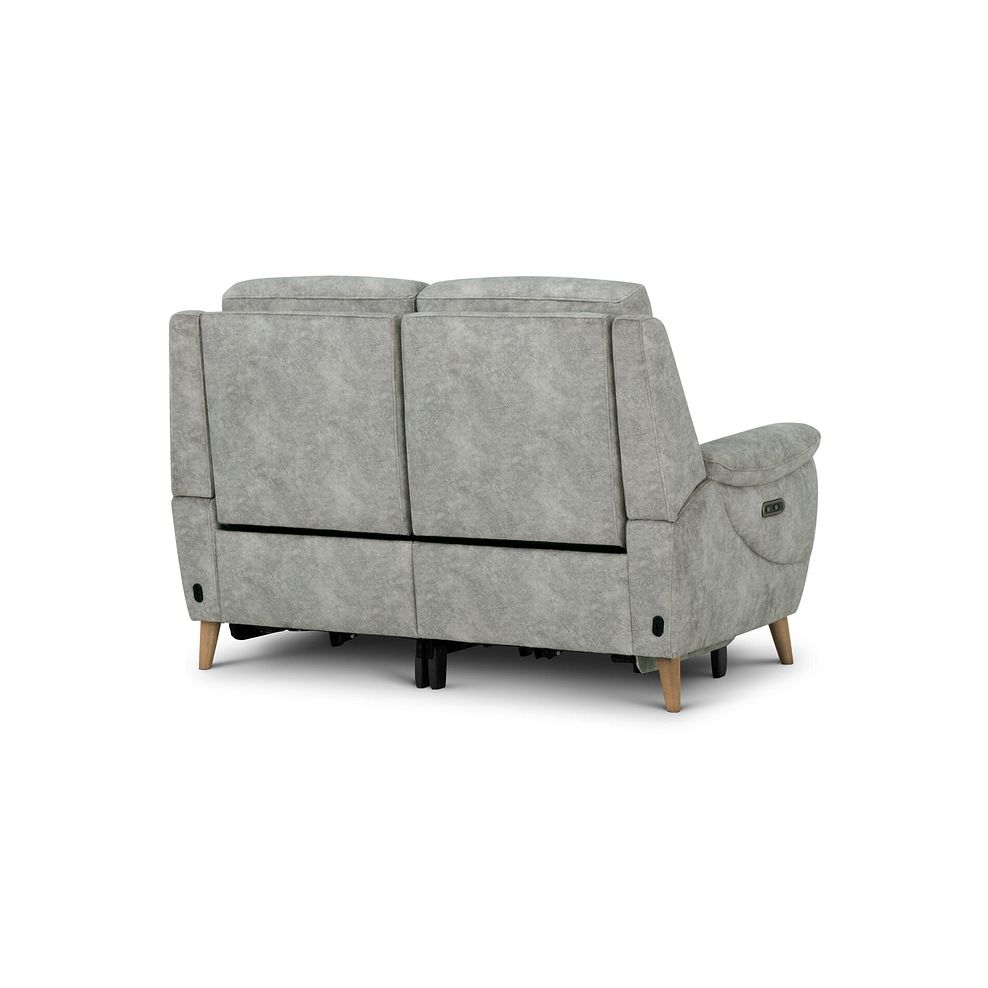 Brunel 2 Seater Electric Recliner Sofa in Marble Silver Fabric 5