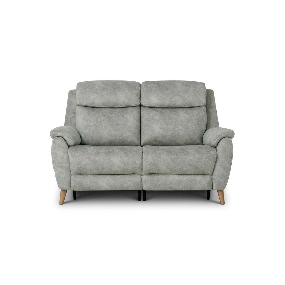 Brunel 2 Seater Electric Recliner Sofa in Marble Silver Fabric 6