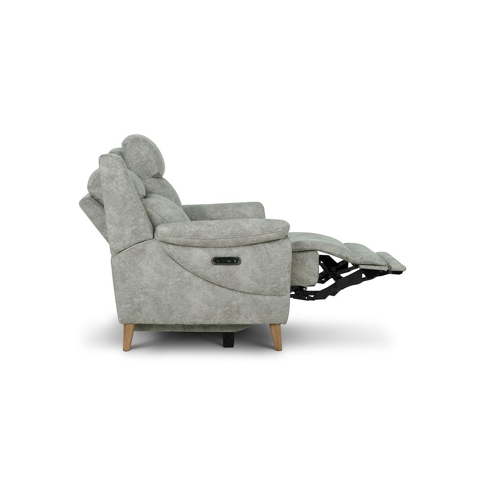 Brunel 2 Seater Electric Recliner Sofa in Marble Silver Fabric 8