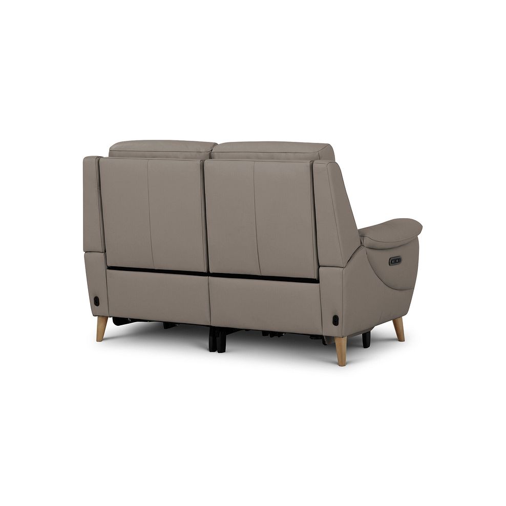 Brunel 2 Seater Electric Recliner Sofa in Oyster Leather 5
