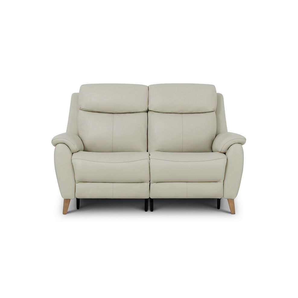 Brunel 2 Seater Recliner Sofa with Adjustable Power Headrest and Lumbar Support in Bone China Leather 5