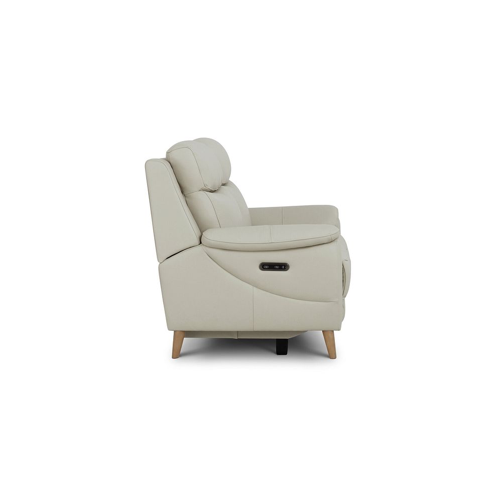 Brunel 2 Seater Recliner Sofa with Adjustable Power Headrest and Lumbar Support in Bone China Leather 6