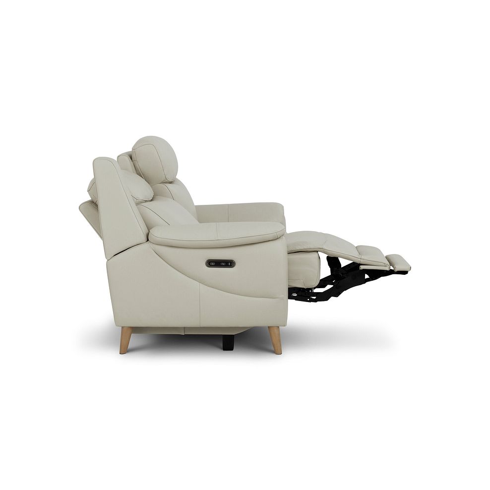 Brunel 2 Seater Recliner Sofa with Adjustable Power Headrest and Lumbar Support in Bone China Leather 7