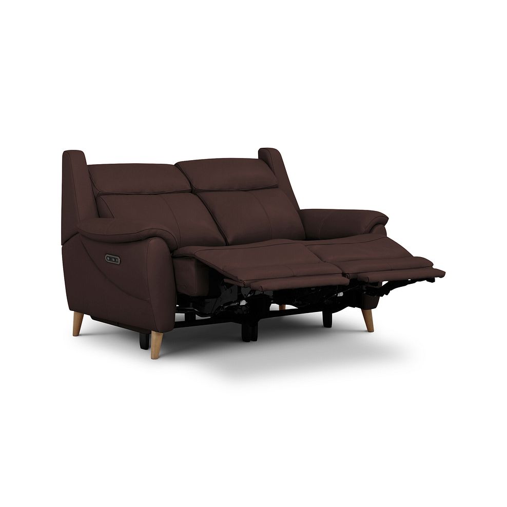 Brunel 2 Seater Recliner Sofa with Adjustable Power Headrest and Lumbar Support in Chestnut Leather 4