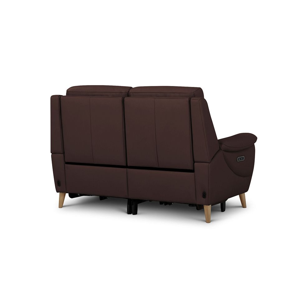 Brunel 2 Seater Recliner Sofa with Adjustable Power Headrest and Lumbar Support in Chestnut Leather 5