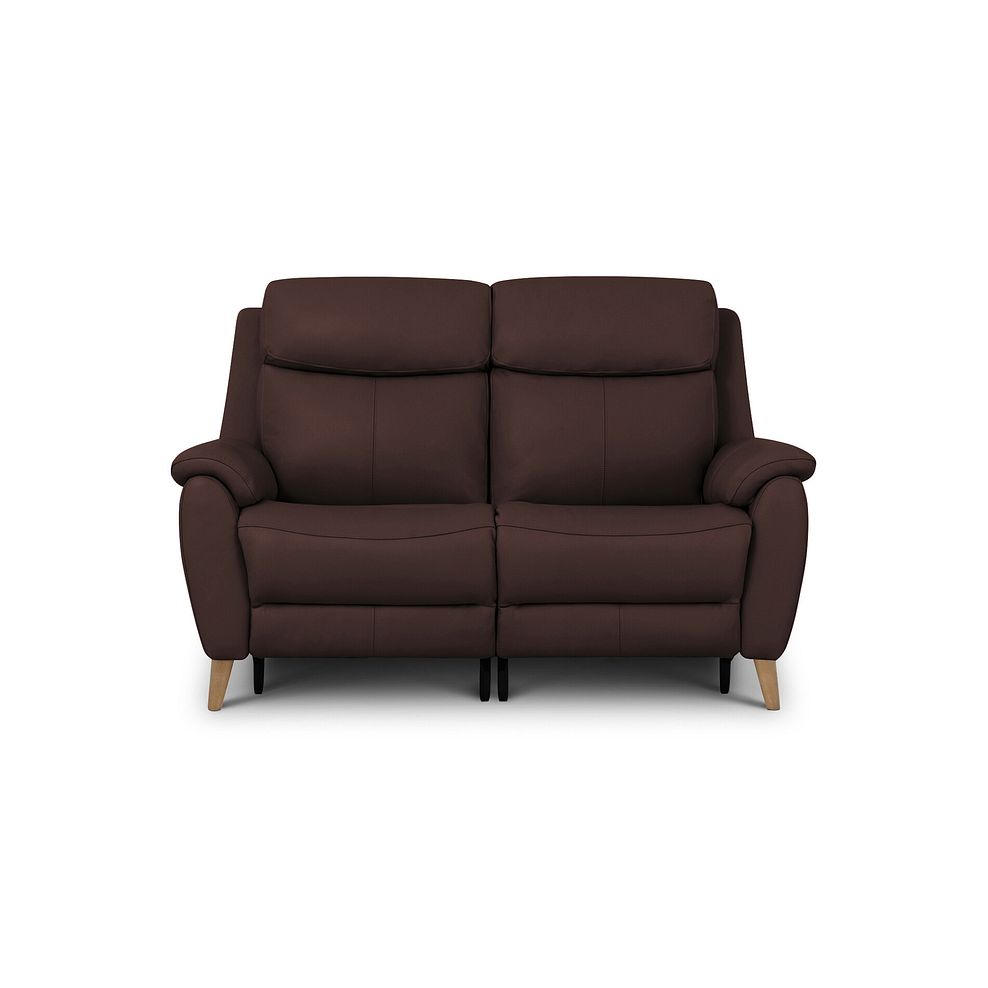 Brunel 2 Seater Recliner Sofa with Adjustable Power Headrest and Lumbar Support in Chestnut Leather 6
