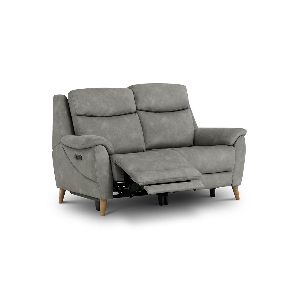 Brunel 2 Seater Recliner Sofa with Adjustable Power Headrest and Lumbar Support in Dexter Stone Fabric 5