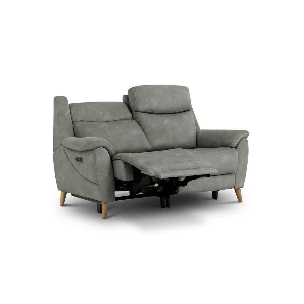 Brunel 2 Seater Recliner Sofa with Adjustable Power Headrest and Lumbar Support in Dexter Stone Fabric 6