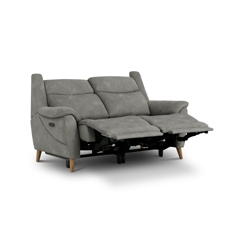 Brunel 2 Seater Recliner Sofa with Adjustable Power Headrest and Lumbar Support in Dexter Stone Fabric 7