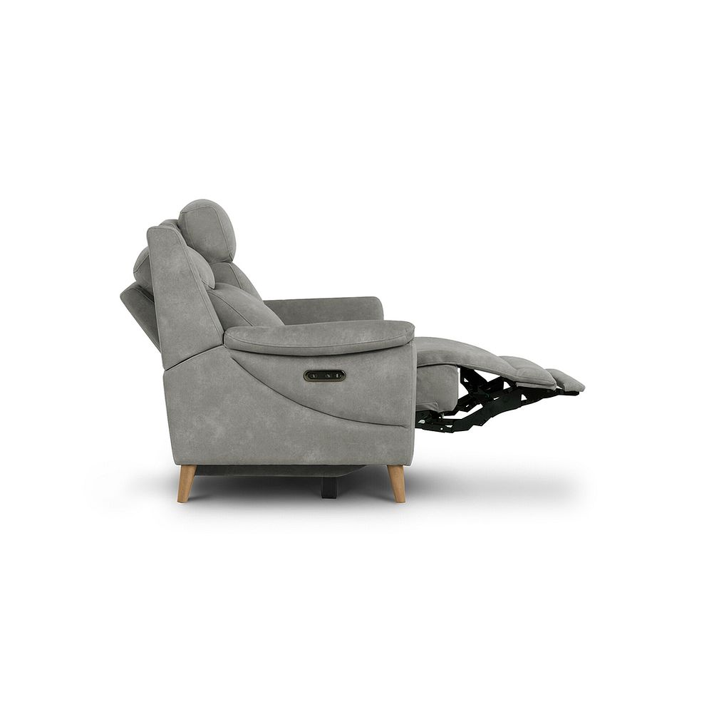 Brunel 2 Seater Recliner Sofa with Adjustable Power Headrest and Lumbar Support in Dexter Stone Fabric 10