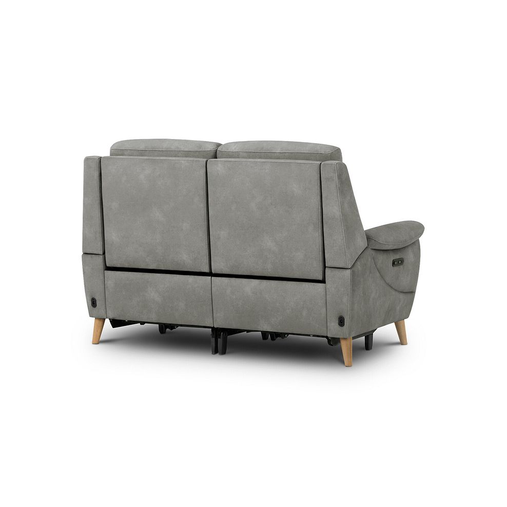 Brunel 2 Seater Recliner Sofa with Adjustable Power Headrest and Lumbar Support in Dexter Stone Fabric 11